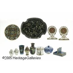 A GROUP OF CHINESE CLOISONNE ITEMS RMakers unknow