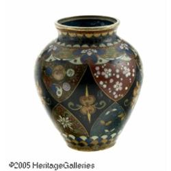 A JAPANESE MEIJI PERIOD CLOISONNE COVERED GINGER 