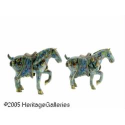 A PAIR OF CHINESE CLOISONNE HORSES RMaker unknown