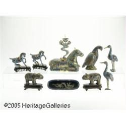 A GROUP OF CLOISONNE ITEMS RMakers unknown, c.190
