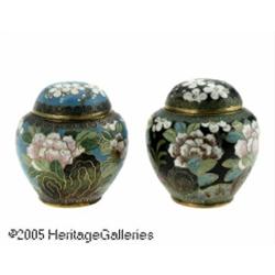 TWO CLOISONNE GINGER JARS RMakers unknown, late Q