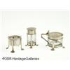 Image 1 : AN ENGLISH SILVER AND GLASS CONDIMENT SET RHutton