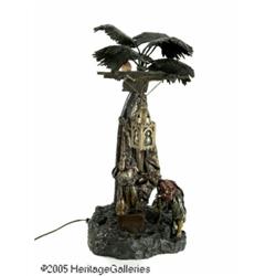 A VIENNESE BRONZE LAMP RBergman, c.1890 R RThe pl