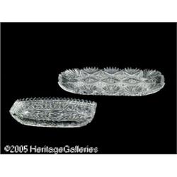 TWO AMERICAN CUT GLASS TRAYS RMakers unknown, c.1