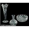 Image 2 : AN AMERICAN CUT GLASS VASE, CARAFE AND BOWL RVari