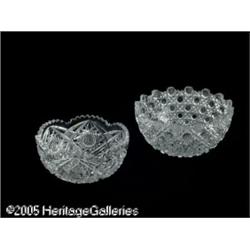 TWO AMERICAN BRILLIANT CUT GLASS BOWLS RMakers un
