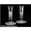 Image 1 : A PAIR OF AMERICAN BRILLIANT CUT GLASS CANDLESTIC