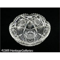 AN AMERICAN BRILLIANT CUT GLASS BOWL RH. C. Fry G
