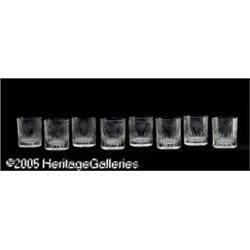 A SET OF EIGHT AMERICAN CUT AND ETCHED GLASS WHIS