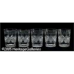FIVE CUT GLASS TUMBLERS RH. P. Sinclaire & Co., c