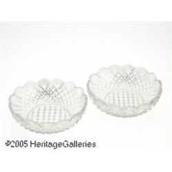 TWO AMERICAN BRILLIANT CUT GLASS BOWLS RHiggins &
