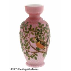 A DECORATED SATIN GLASS VASE RMaker unknown, c.19