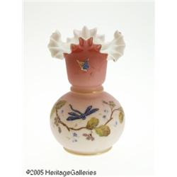 AN ENAMELED GLASS VASE Rpossibly Stevens and Will