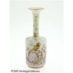 AN ENAMEL AND GILT DECORATED GLASS VASE RMaker un