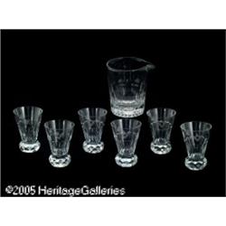 AN AMERICAN WINE RINSE AND SIX MASONIC CORDIALS R