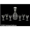 Image 1 : AN AMERICAN PRESSED GLASS DECANTER AND SIX CORDIA