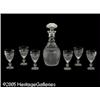 Image 2 : AN AMERICAN PRESSED GLASS DECANTER AND SIX CORDIA
