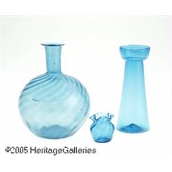 THREE SOUTH JERSEY AQUA GREEN GLASS ITEMS RMakers