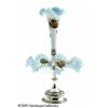 Image 1 : A SATIN GLASS EPERGNE WITH SILVERPLATED MOUNTS RM