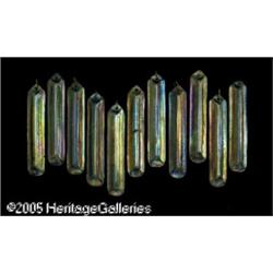 ELEVEN AMERICAN ART NOUVEAU IRIDESCENT GOLD GLASS