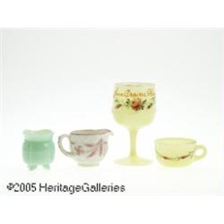 FOUR AMERICAN PRESSED GLASS ITEMS RVarious makers