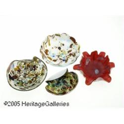 FIVE ITALIAN GLASS ITEMS RMurano, c.1960 R RCompr