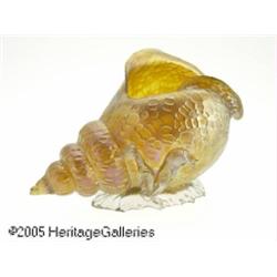 AN AUSTRIAN IRIDESCENT GLASS SEASHELL RLoetz, c.1