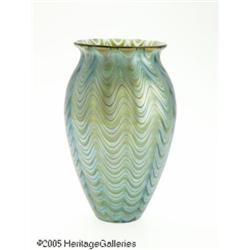 AN AUSTRIAN GLASS VASE RLoetz, c.1890 R RThe gree