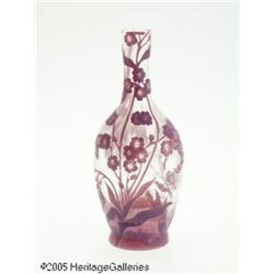 A FRENCH OVERLAID AND ETCHED GLASS VASE REmile Ga