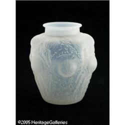 A FRENCH OPALESCENT MOLD-BLOWN 'DOMREMY' GLASS VA