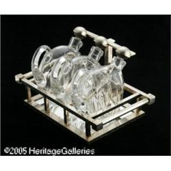 A FRENCH GLASS AND SILVER TANTALUS RBaccarat, c.1