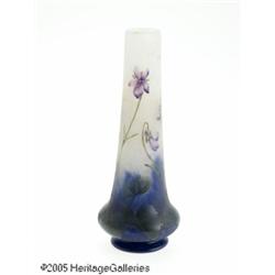 A FRENCH OVERLAID AND ETCHED GLASS VASE RDaum Nan