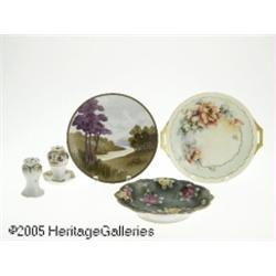 THREE HAND-PAINTED CERAMIC ITEMS RNippon and F. T