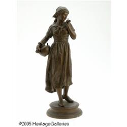 A FRENCH WHITE METAL FIGURE RErnest Rancoulet, c.