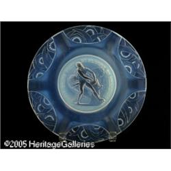 A FRENCH MOLD-BLOWN OPALESCENT GLASS PLATE RSabin