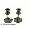 Image 2 : A PAIR OF CHAMPLEVE ENAMEL CANDLESTICKS Rc.1890 R