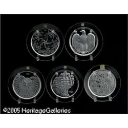 FIVE FRENCH ETCHED ANNUAL COMMEMORATIVE PLATES RR
