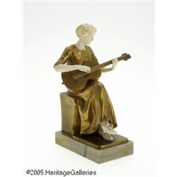 A GERMAN DORE BRONZE AND IVORY SCULPTURE RElse Fü