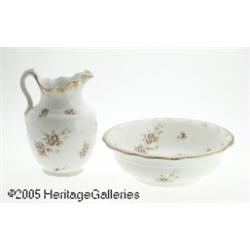 AN AMERICAN CERAMIC PITCHER AND BASIN RWarwick Ch