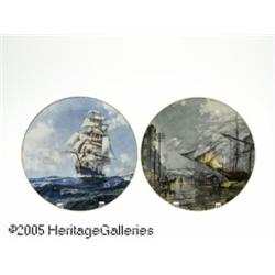 TWO ENGLISH PORCELAIN PLATES RRoyal Doulton, c.19