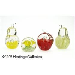 FOUR AMERICAN GLASS PAPERWEIGHTS RProbably Joe St