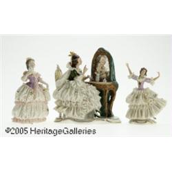 THREE GERMAN PORCELAIN FIGURINES RFurstenberg and