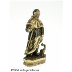 A GILT AND POLYCHROME DECORATED WOODEN SANTOS FIG