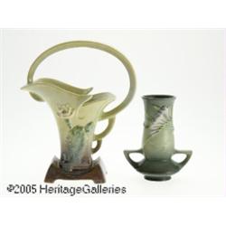 TWO AMERICAN POTTERY VASES RRoseville, c.1945 R R