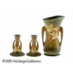 THREE AMERICAN 'ZEPHYR LILY' POTTERY ITEMS RRosev