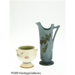 AN AMERICAN POTTERY VASE AND PITCHER RWeller, c.1
