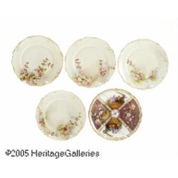 FIVE CONTINENTAL PORCELAIN PLATES RDresden and Ro