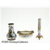 Image 1 : A GROUP OF ENAMELED PORCELAIN AND GLASS OBJECTS R