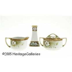 THREE JAPANESE HAND PAINTED PORCELAIN ITEMS RNipp