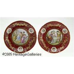 A PAIR OF GERMAN PORCELAIN PLATES RMitterteich, c
